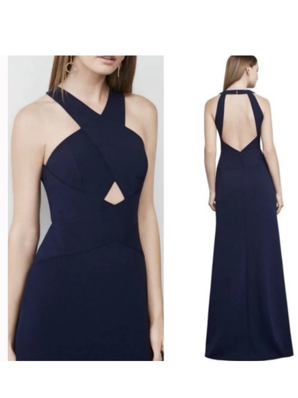 BCBGMaxAzria Navy Wrap-Style Dress - Picture 1 of 4